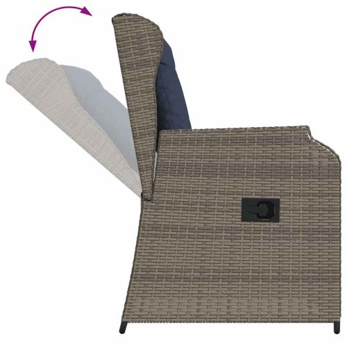 Градинска пейка 2 pcs Сив полиратан