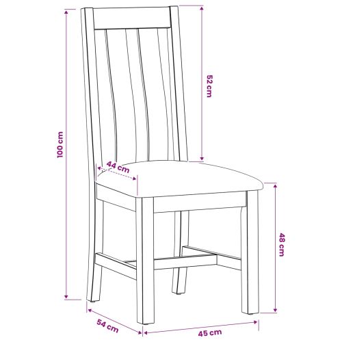 Трапезен стол 2 pcs Масивен дъб Бежово 45 x 54 x 100 см