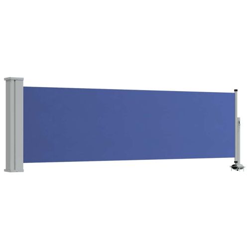 Прибираща се дворна странична тента, 80x300 см, синя