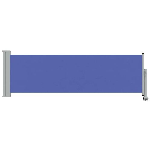 Прибираща се дворна странична тента, 80x300 см, синя