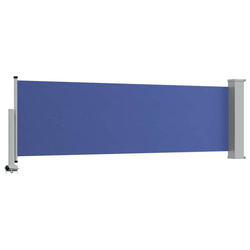Прибираща се дворна странична тента, 80x300 см, синя