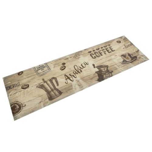 Кухненско килимче, миещо, Coffee, кафяво, 45x150 см, кадифе