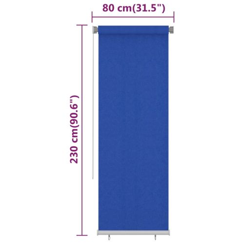 Външна роло щора, 80x230 см, синя, HDPE