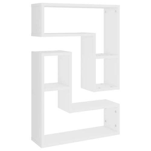 Стенни рафтове, 2 бр, бели, 50x15x50 см, инженерно дърво