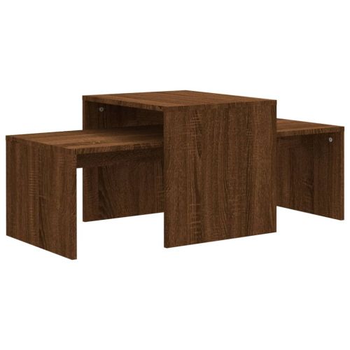 Комплект маси за кафе кафяв дъб 100x48x40 см инженерно дърво