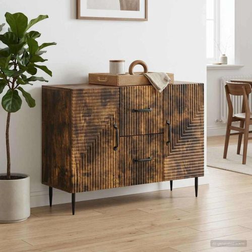 Служебен шкаф Опушен дъб 89 x 34,5 x 60 см Инженерна дървесина