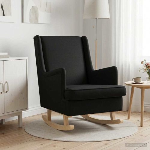 Люлеещ се стол Черен 62 x 80 x 85 см текстил