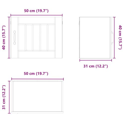 Стенен шкаф LUCCA 2 pcs Старо дърво 50 x 31 x 40 см