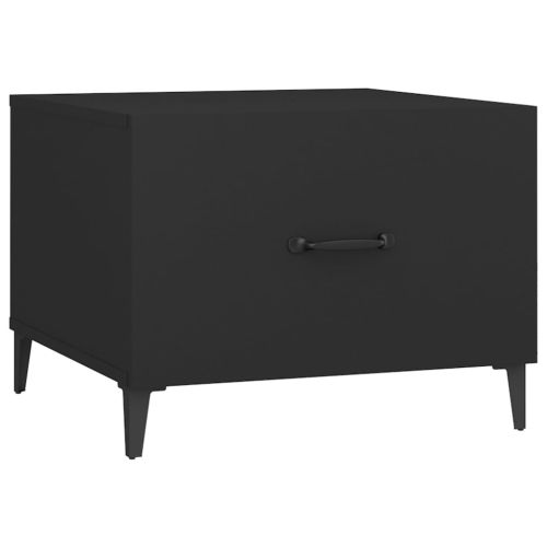 Маса за кафе с метални крака 2 бр кафяв дъб 50x50x40 см