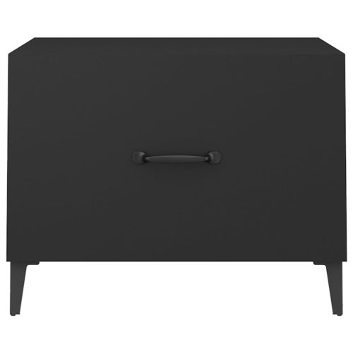 Маса за кафе с метални крака 2 бр кафяв дъб 50x50x40 см