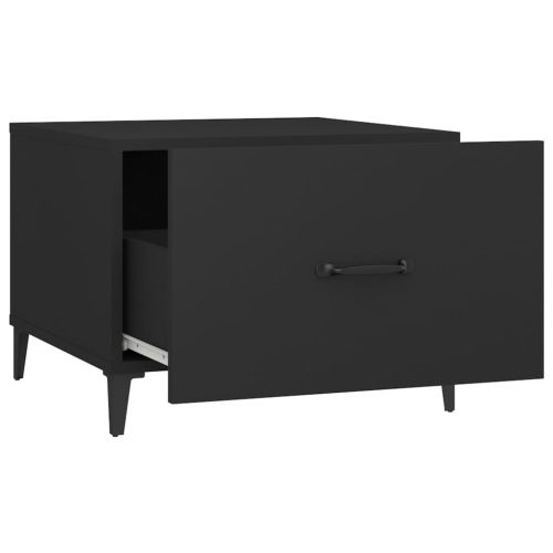 Маса за кафе с метални крака 2 бр кафяв дъб 50x50x40 см