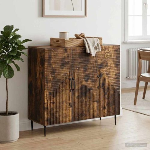Служебен шкаф Опушен дъб 89 x 34,5 x 80 см Инженерна дървесина