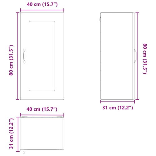 Панел за миялна машина Kalmar 2 pcs Сив Сонома 40 x 31 x 80 см