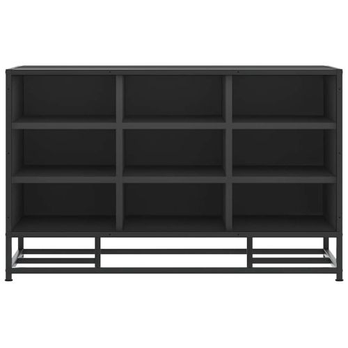 Лавица за обувки черна 84x40x53,5cm Изработена от дърво и метал