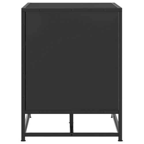 Лавица за обувки черна 84x40x53,5cm Изработена от дърво и метал