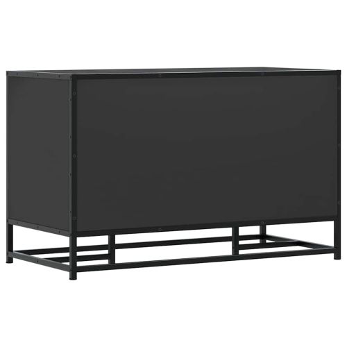 Лавица за обувки черна 84x40x53,5cm Изработена от дърво и метал
