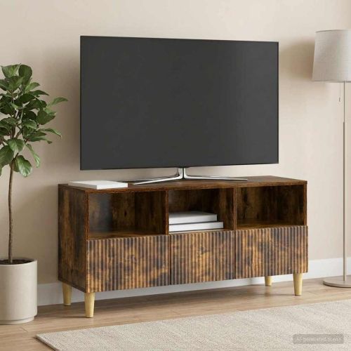 ТВ шкаф Опушен дъб 102 x 34,5 x 50 см Инженерна дървесина