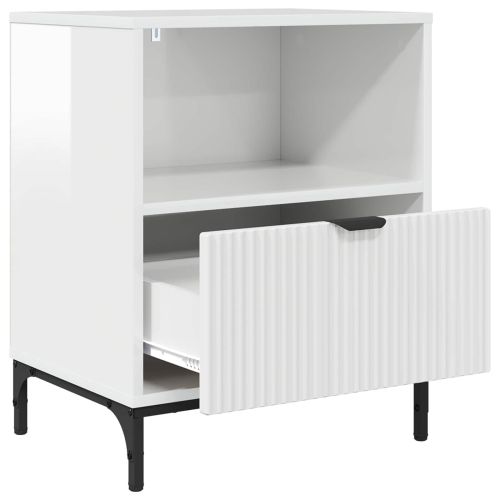 Нощен шкаф 2 pcs Бяло Със Силен Гланц 49 x 36 x 61 см