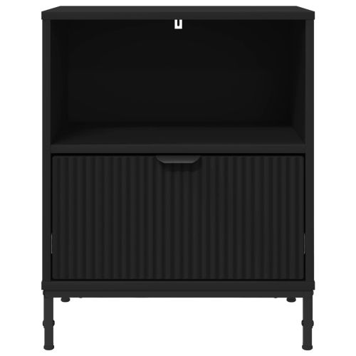 Нощен шкаф 2 pcs Черно 49 x 36 x 61 см Инженерно дърво
