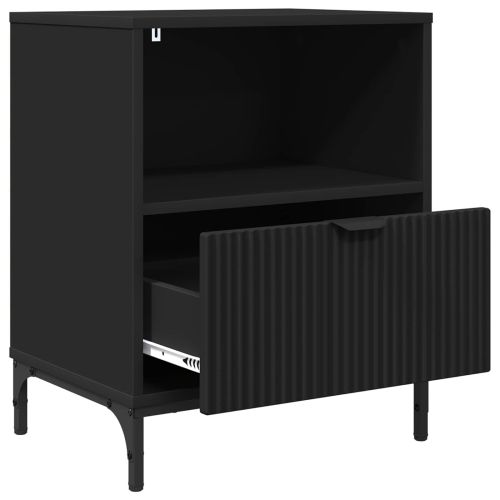 Нощен шкаф 2 pcs Черно 49 x 36 x 61 см Инженерно дърво