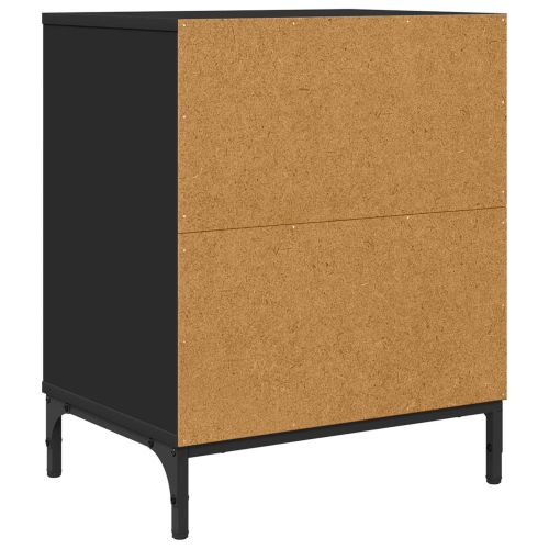 Нощен шкаф 2 pcs Черно 49 x 36 x 61 см Инженерно дърво