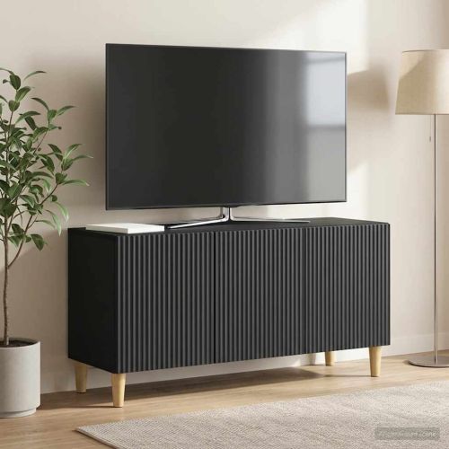 ТВ шкаф Черно 99 x 34,5 x 50 см Инженерна дървесина