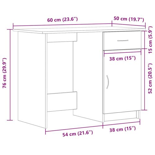 Бюро с чекмедже Черния дъб 100 x 50 x 76 см Инженерно дърво