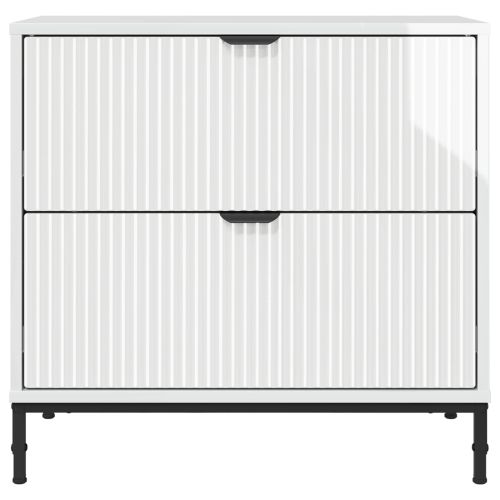Нощно шкафче с чекмедже Бяло Със Силен Гланц 63.5 x 36 x 61 см
