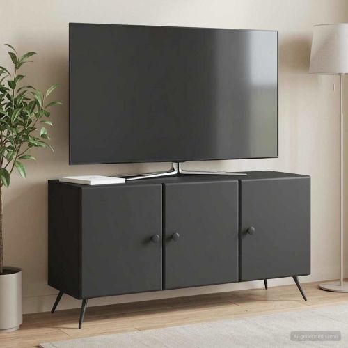 ТВ шкаф Черно 99 x 34,5 x 50 см Инженерна дървесина