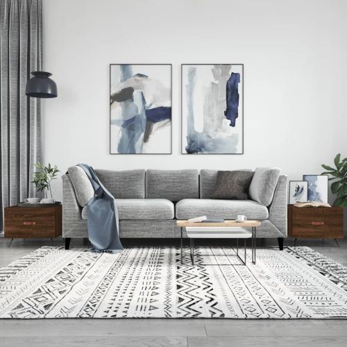 Кафе маси, 2 бр, кафяв дъб, 50x50x40 см, инженерно дърво