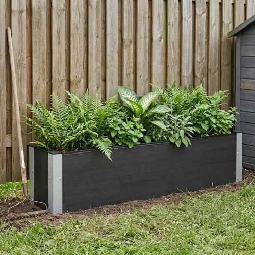Градинска повдигната леха Черно 150 x 30 x 36 см