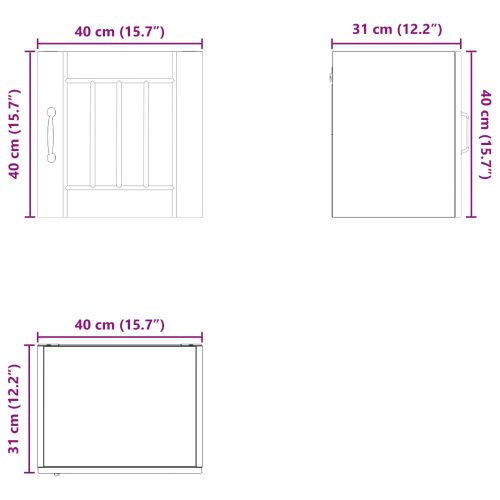Стенен шкаф LUCCA 2 pcs Сива сонома 40 x 31 x 40 см