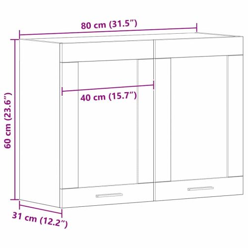 Висящ шкаф Lyon Черния дъб 80 x 31 x 60 см Инженерно дърво