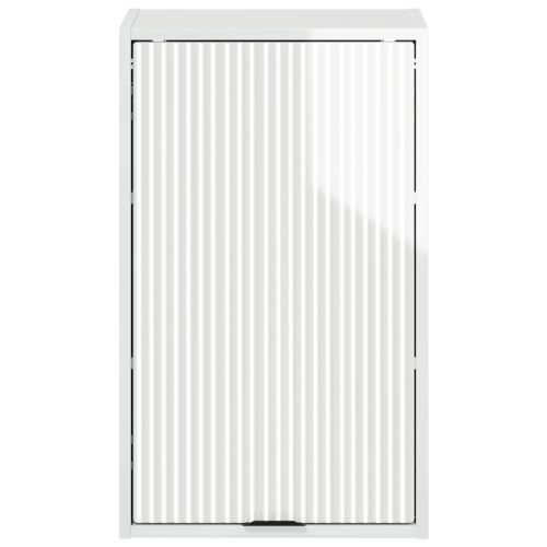 Шкаф за баня Монтиране на стена Лъскаво бяло 39 x 23,5 x 65 см