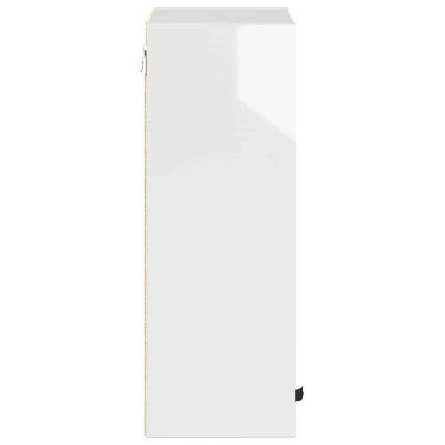 Шкаф за баня Монтиране на стена Лъскаво бяло 39 x 23,5 x 65 см