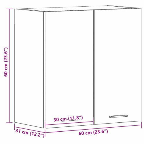 Висящ шкаф Lyon Черния дъб 60 x 31 x 60 см Инженерно дърво