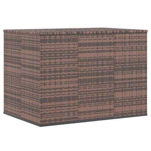Кутия за градински възглавници PE ратан 145x100x103 см кафява