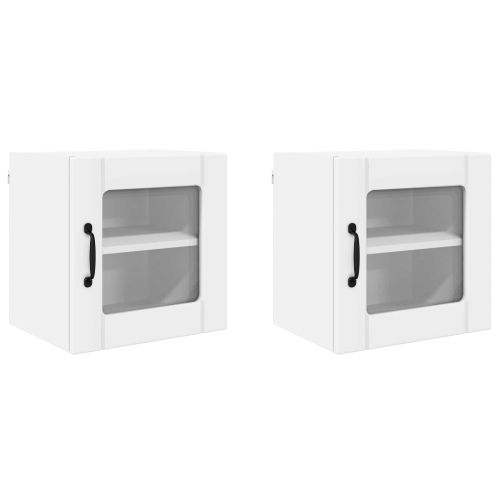Стенен стъклен шкаф LUCCA 2 pcs Бяло 40 x 31 x 40 см