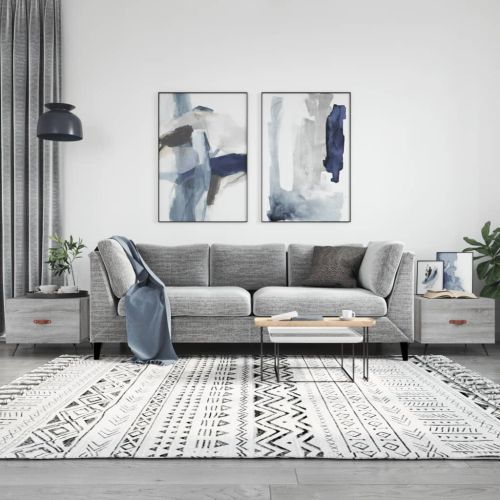 Кафе маси, 2 бр, сив сонома, 50x50x40 см, инженерно дърво