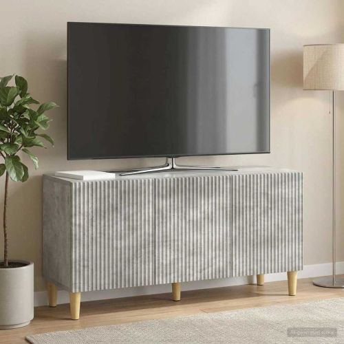 ТВ шкаф Бетонно сиво 99 x 34,5 x 50 см Инженерна дървесина