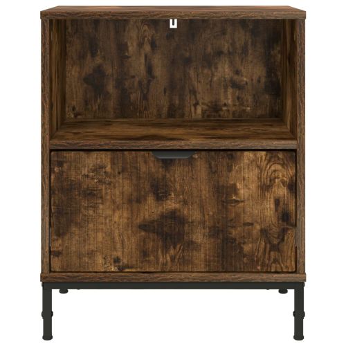 Нощен шкаф 2 pcs Опушен дъб 49 x 36 x 61 см Инженерно дърво