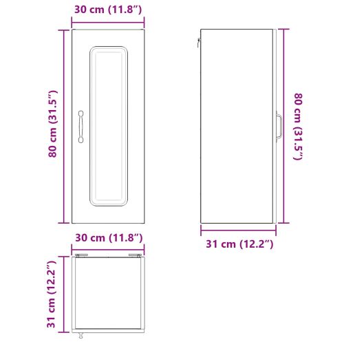Панел за миялна машина Kalmar 2 pcs Димян дъб 30 x 31 x 80 см