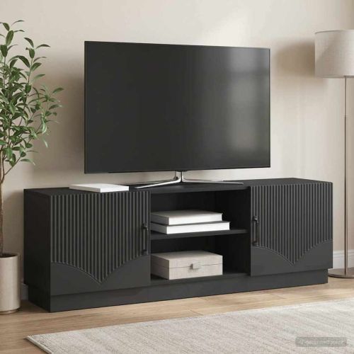 ТВ шкаф Черно 150 x 31 x 47 см Инженерна дървесина