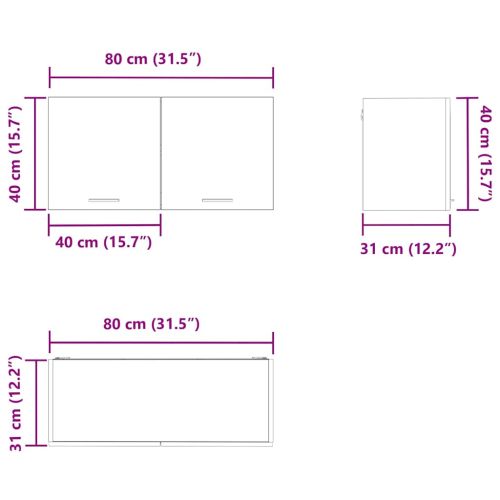 Висящ шкаф с врата Димян дъб 80 x 31 x 40 см Инженерно дърво