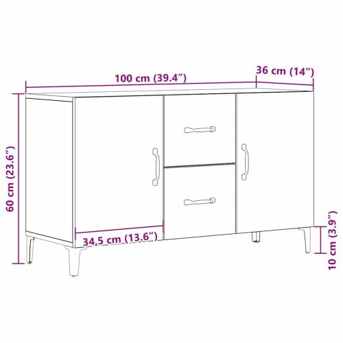 Служебен шкаф Черния дъб 100 x 36 x 60 см Инженерно дърво