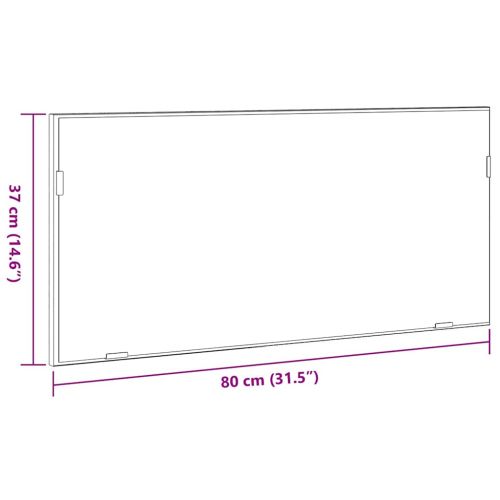 Огледало С LED лентисти светлини Светло сиво сонома 80 x 37 см