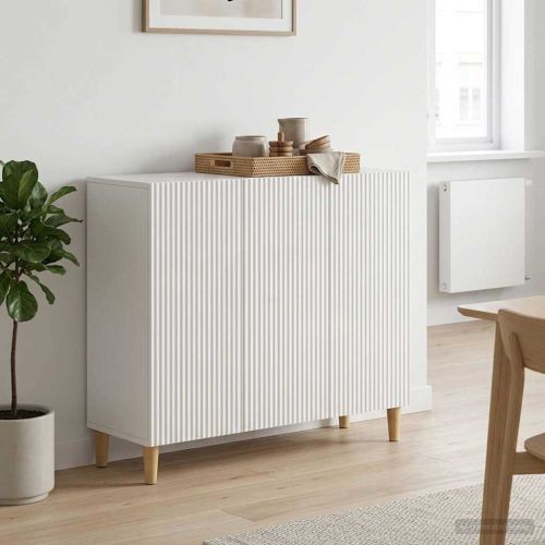 Служебен шкаф Бял гланц 89 x 34,5 x 80 см Инженерна дървесина
