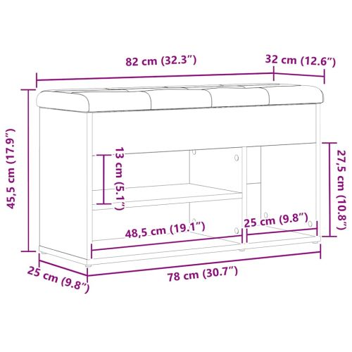 Пейка за обувки с рафт Черно 80 x 30 x 45 cm Инженерно дърво