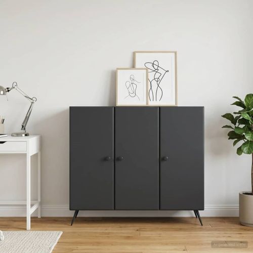 Служебен шкаф Черно 89 x 34,5 x 80 см Инженерна дървесина