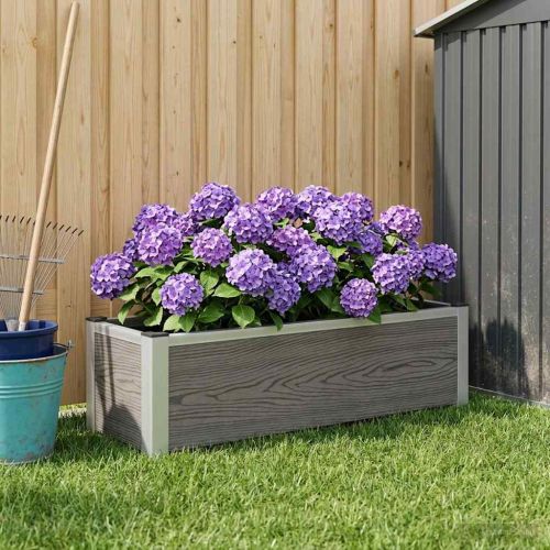 Градинска повдигната леха Сиво 100 x 30 x 22 см WPC и алуминий
